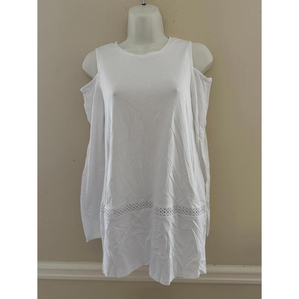 MICHAEL Michael Kors Top Women's Size XS White Long Sleeve Open Shoulder Shirt